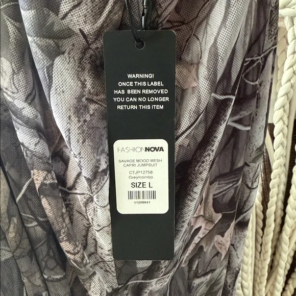 Savage Mood Mesh Capri Jumpsuit - Grey/combo - L - Picture 6 of 6